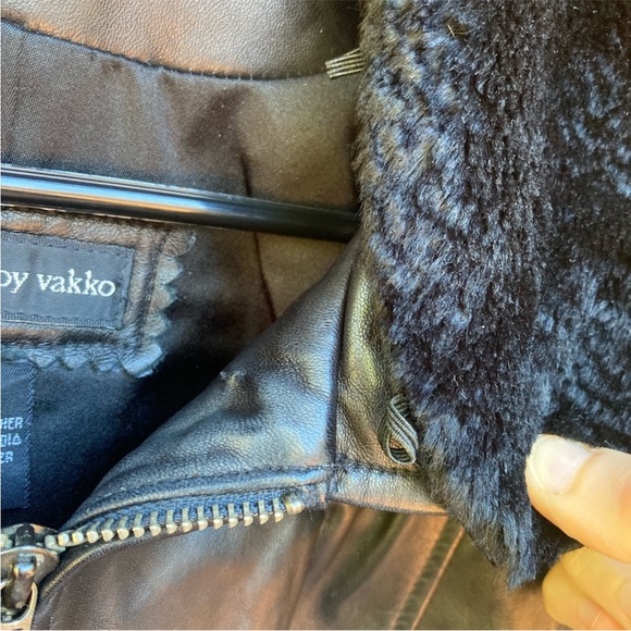 Vakko Elements Designer Vintage Black Leather Jacket - Picture 7 of 14